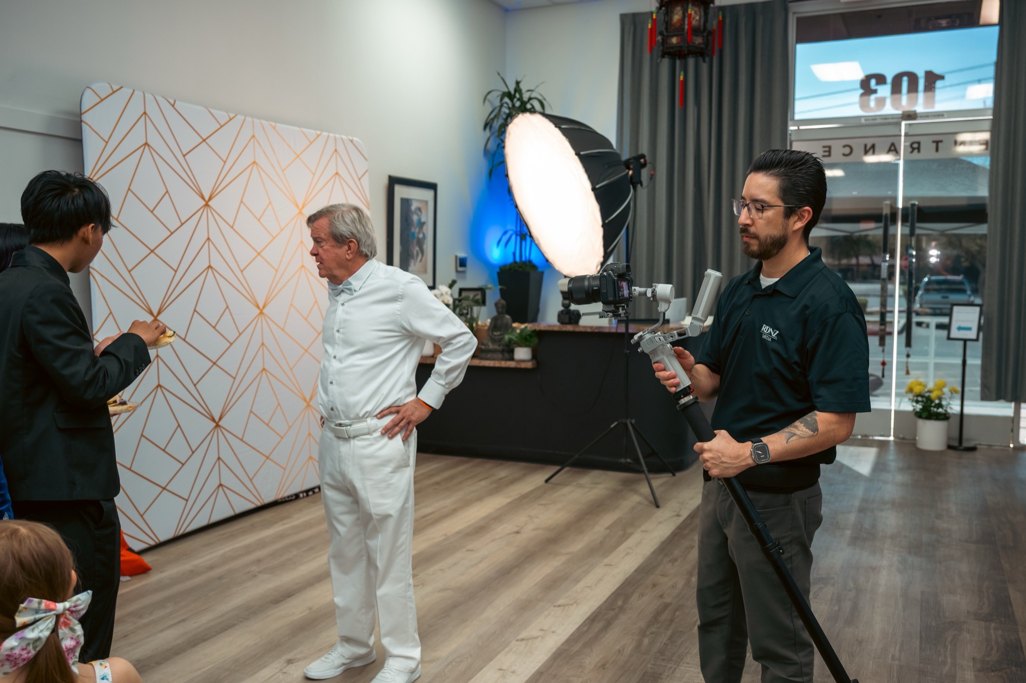 Richard Nunez on set with a gimbal, Las Vegas