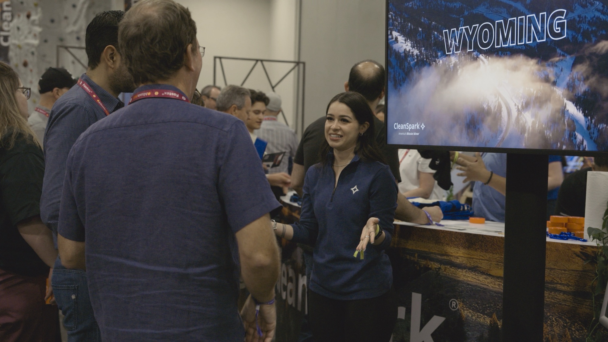 Booth networking candid, Las Vegas trade show